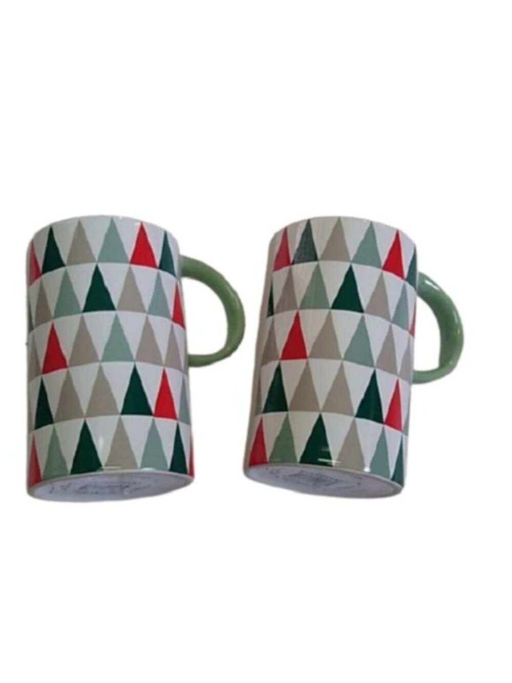 Starbucks Limited Edition Geometric Modernist Christmas Tree Mugs, set of 2
